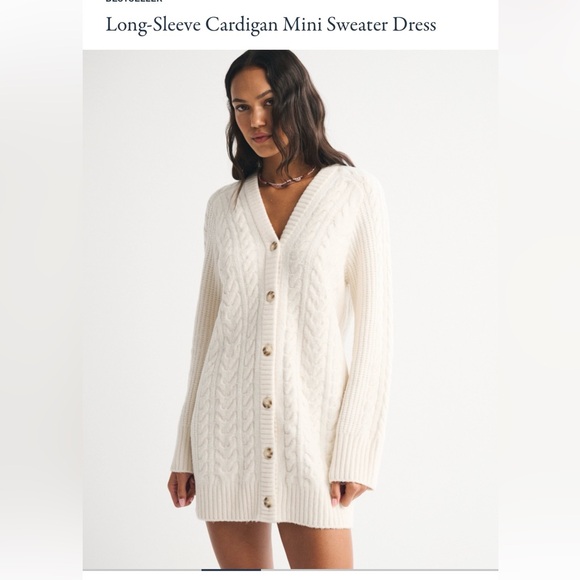 Abercrombie & Fitch Dresses & Skirts - Abercrombie & Fitch Cream Cable Knit Sweater